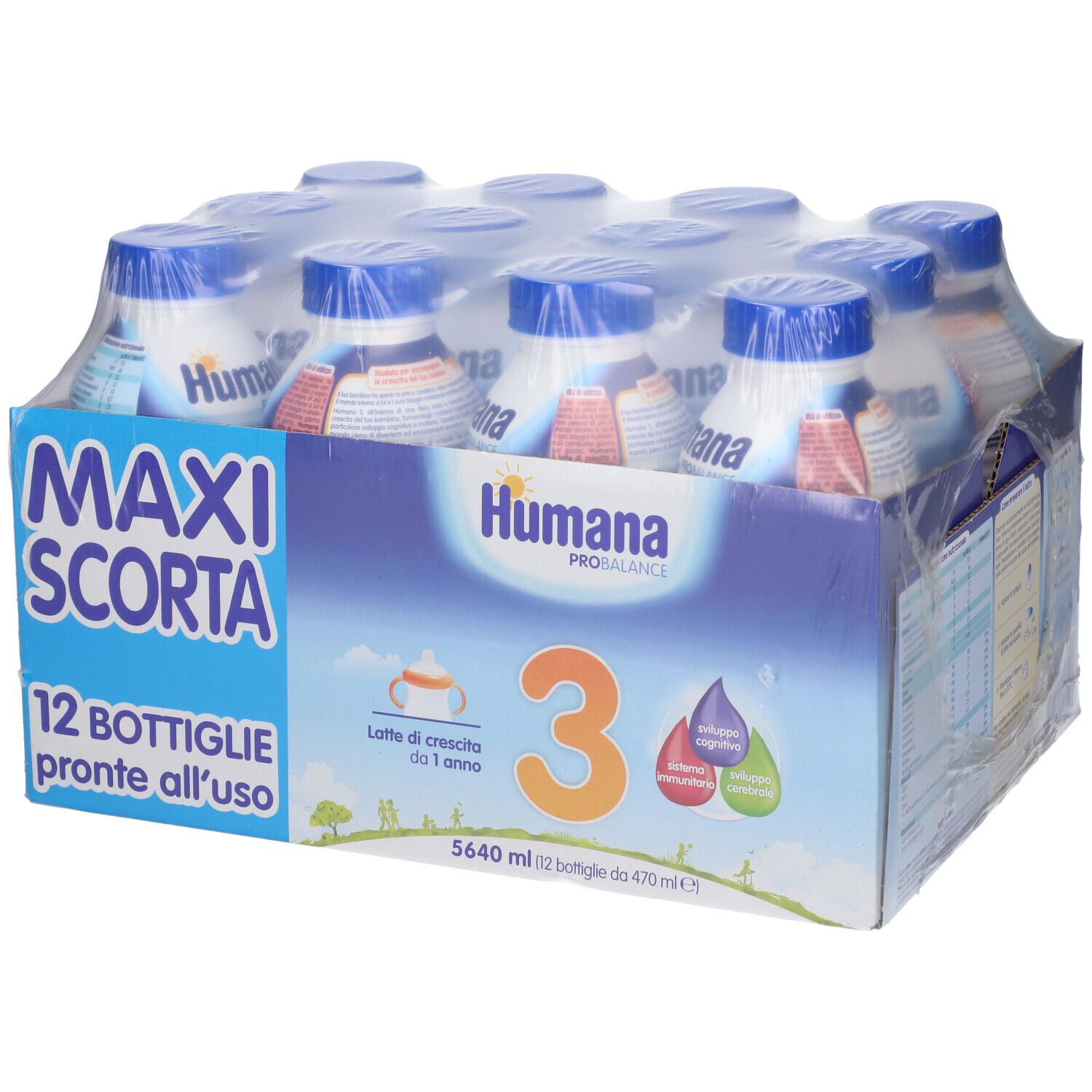 Humana 3 Probalance Multipack Maxi Scorta 12x470 ml Soluzione orale