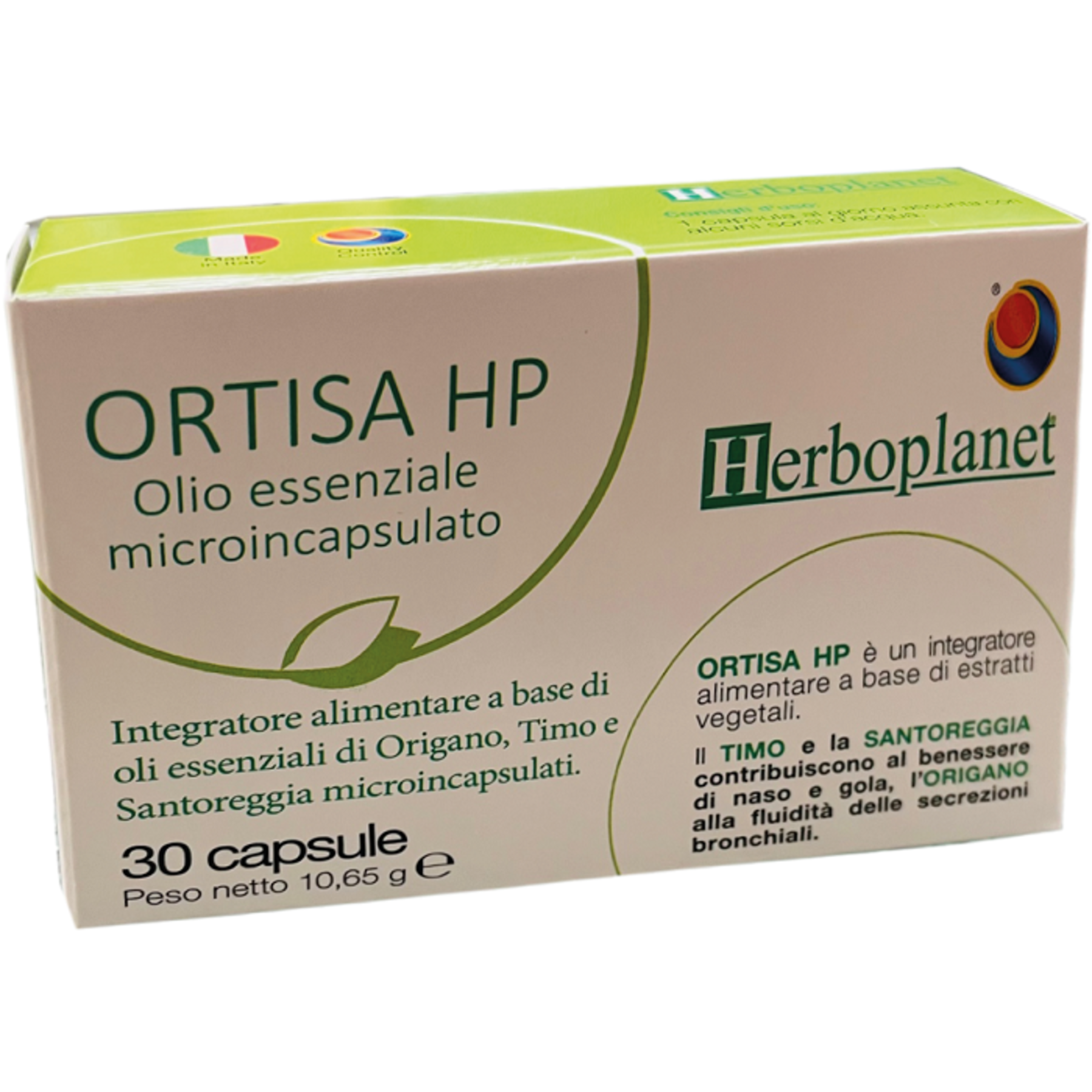 Herboplanet Ortisa Hp - Integratore a base di oli essenziali per naso e gola, 30 capsule