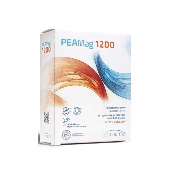 Geofarma PEAMag 1200 Integratore di Magnesio e PEA 14 Stick Orodispersibili