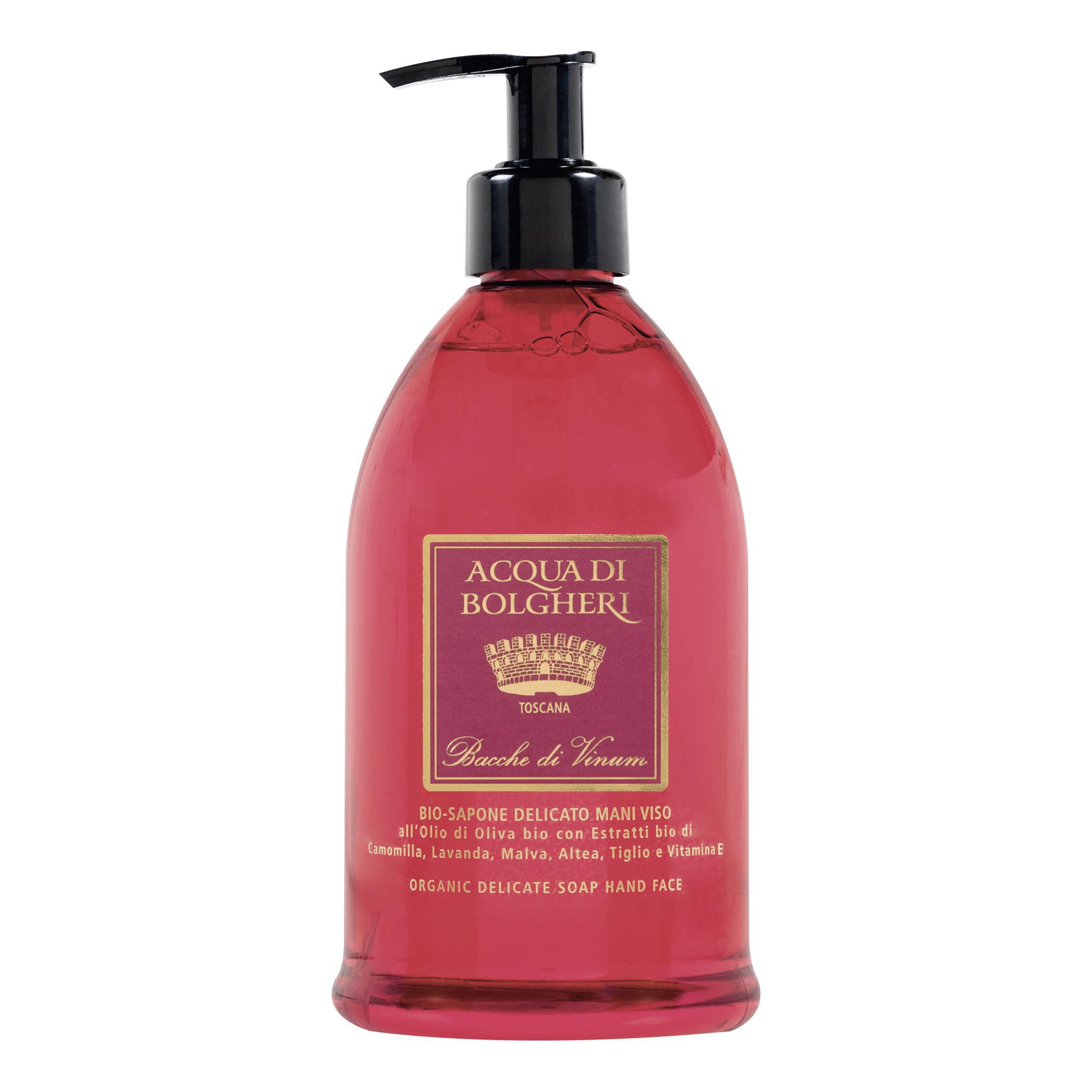 Acqua di Bolgheri Bio Sapone Delicato Mani e Viso BACCHE DI VINUM 500 ml