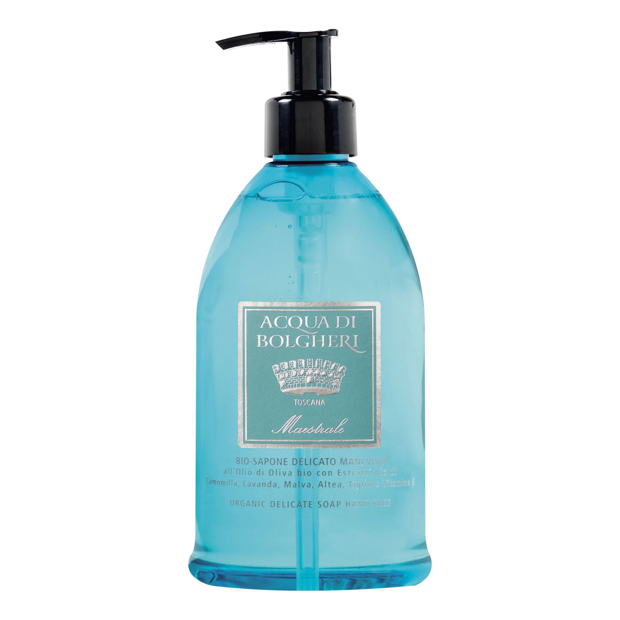 Acqua di Bolgheri Bio Sapone Delicato Mani e Viso MAESTRALE Detergente per Uso Quotidiano 500 ml