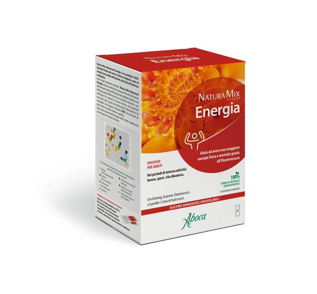 Aboca Natura Mix Advanced Energia Integratore Energizzante 20 Bustine Orosolubili