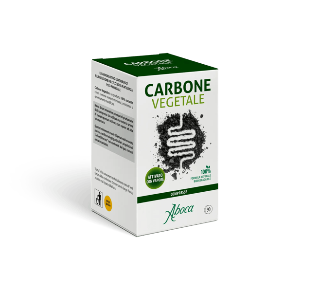 Aboca Carbone Vegetale Integratore Per la Riduzione dell'Eccessiva Flatulenza 90 Compresse
