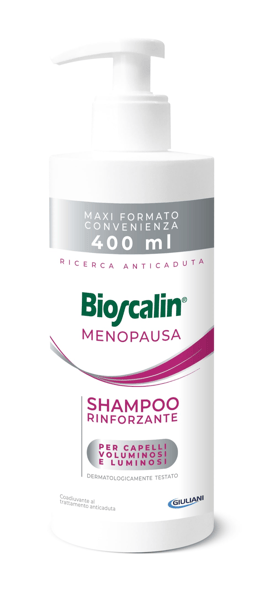 Bioscalin Menopausa 400 ml Shampoo Rinforzante per Capelli più Voluminosi e Luminosi