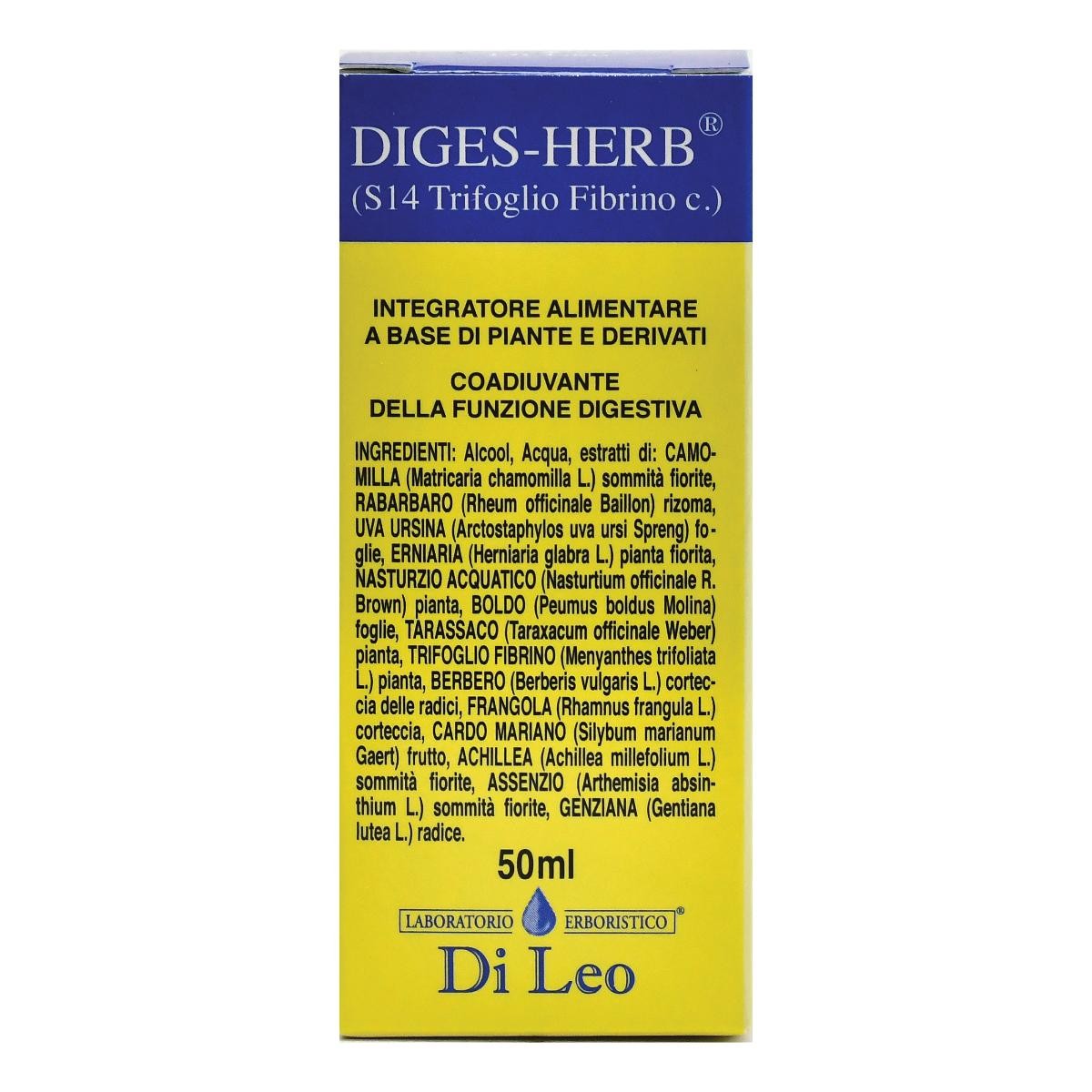 Laboratorio Erboristico Di Leo Diges Herb Integratore Alimentare S14, 50ml — confronto prezzi