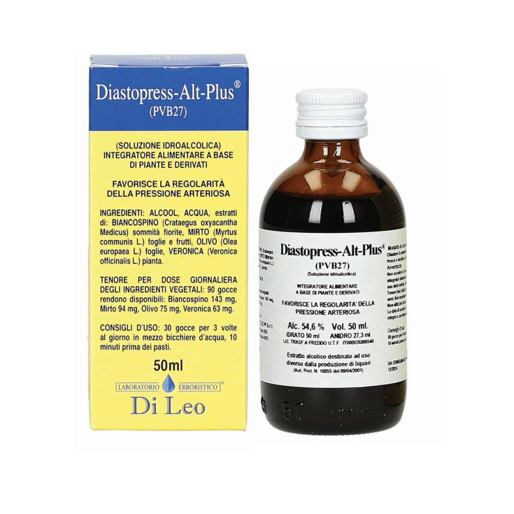 Laboratorio Erboristico Di Leo Diastopress-Alt-Plus PVB27 Integratore Pressione Soluzione Idroalcolica, 50ml