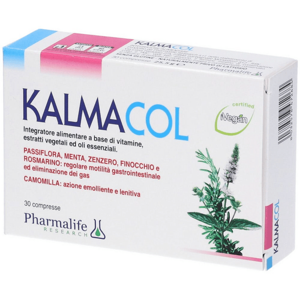 Kalmacol Integratore di vitamine ed estratti vegetali per l'intestino 30 compresse