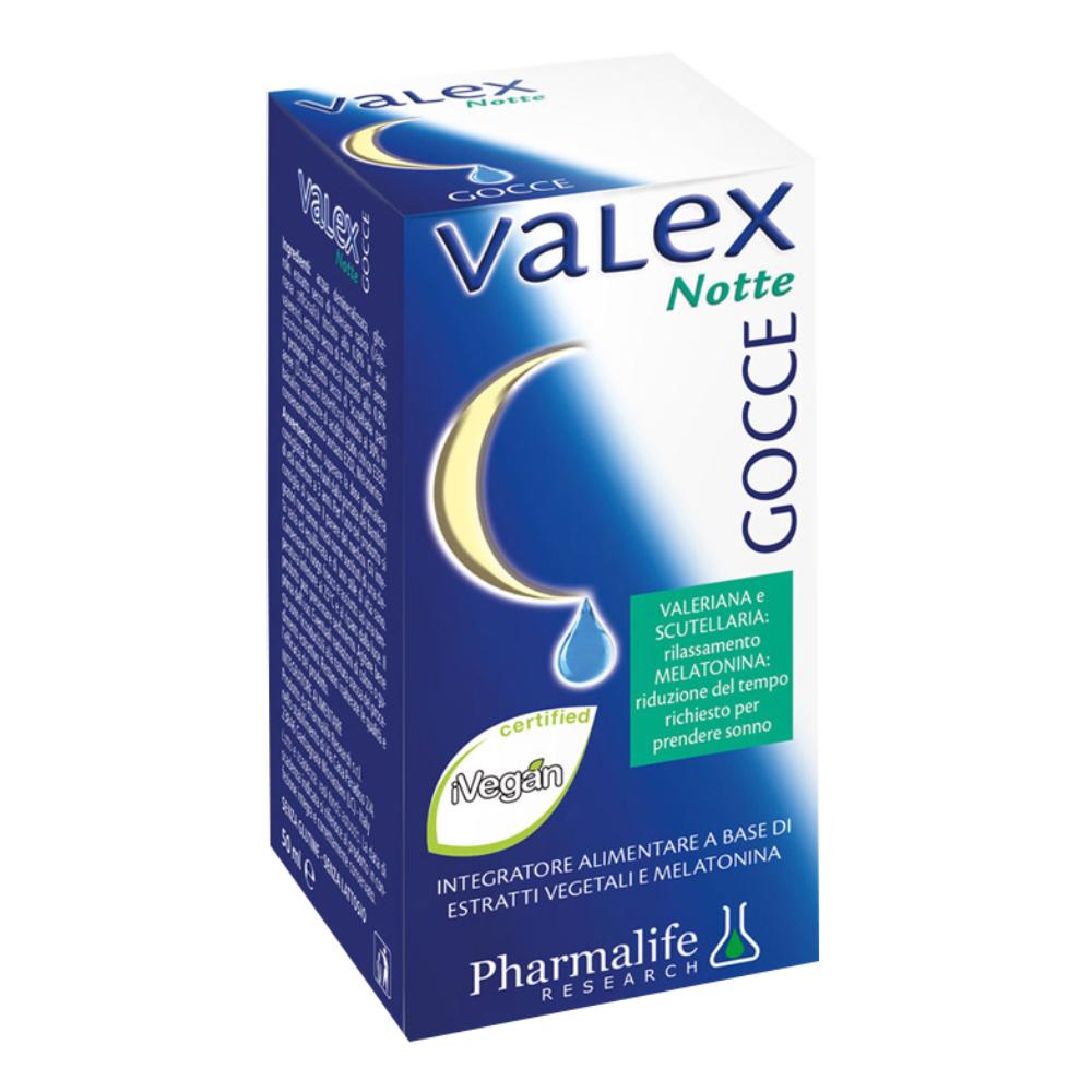 Pharmalife Research Valex Notte Gocce Integratore di Melatonina, 50ml