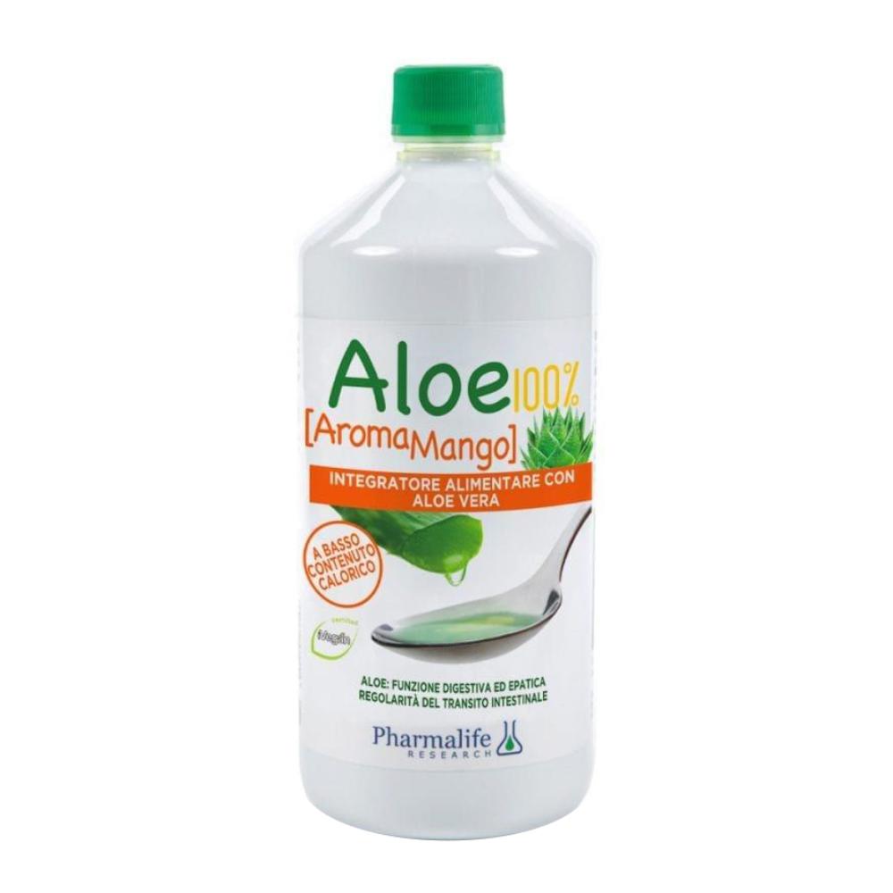 Pharmalife Aloe 100 Mango - Integratore alimentare per la funzione digestiva e depurativa, 1000 ml