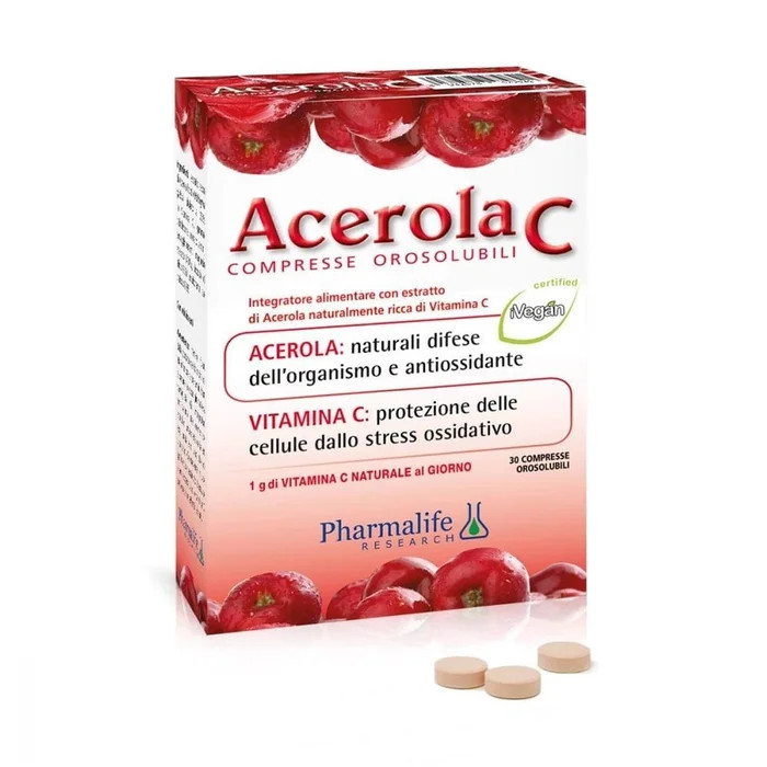 Acerola C Integratore Vitamina C Orosolubile 30 Compresse - Pharmalife Research — confronto prezzi