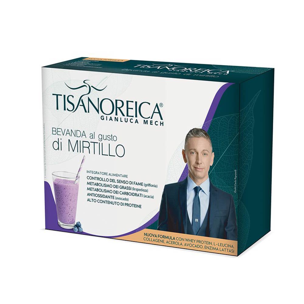 Tisanoreica Bevanda Al Gusto Di Mirtillo Integratore Alimentare, 4 Bustine