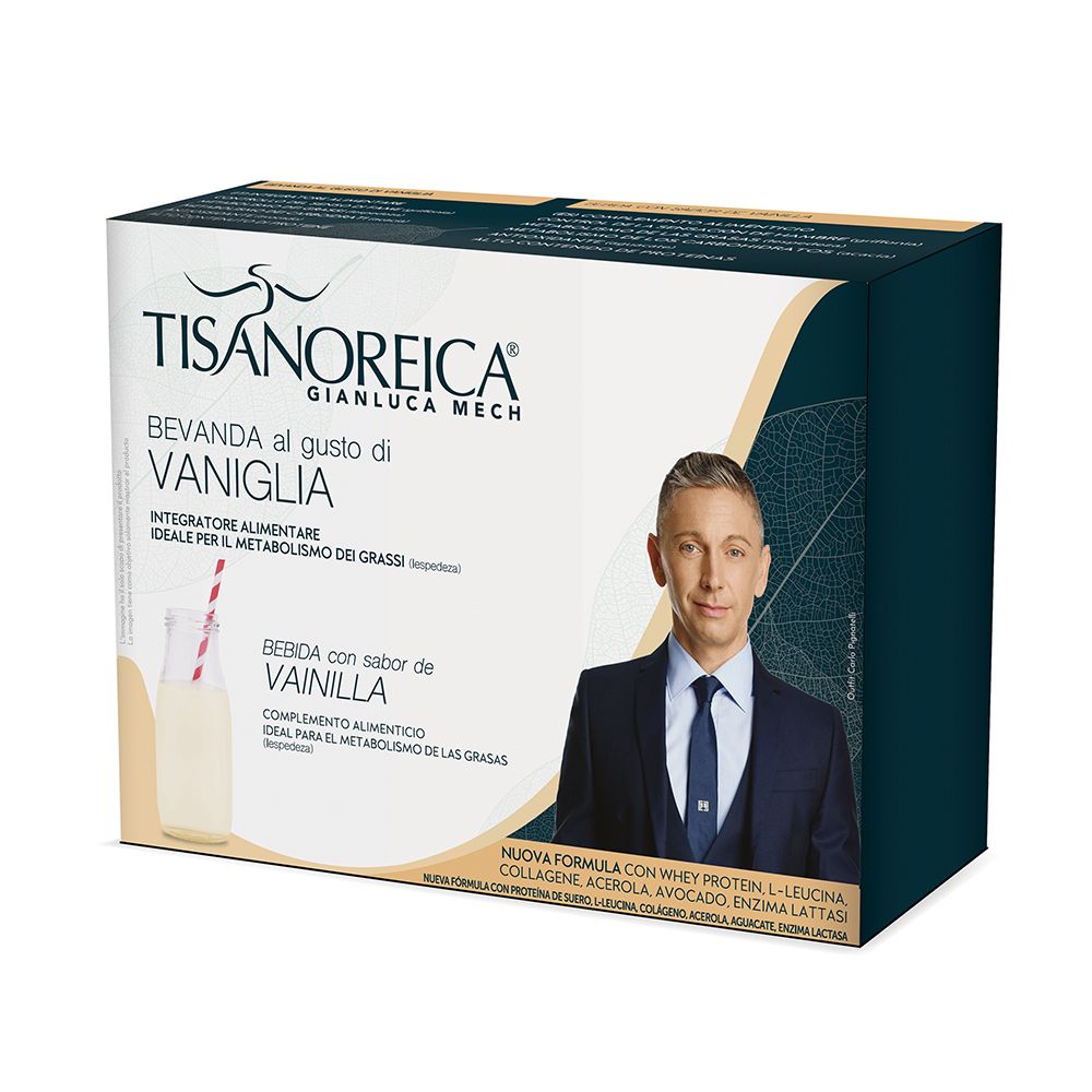 Tisanoreica Bevanda Al Gusto Di Vaniglia Integratore Alimentare, 4 Bustine