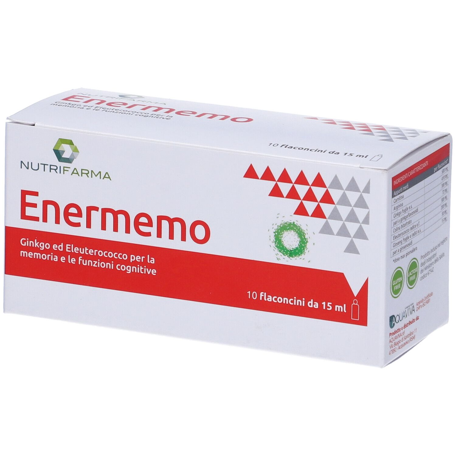 Aqua Viva Nutrifarma - Enermemo Integratore per la memoria e le funzioni cognitive, 10 flaconcini da 10 ml — confronto prezzi