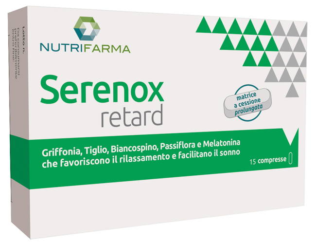 Aqua Viva Nutrifarma - Serenox Retard Integratore alimentare per il sonno e il rilassamento, 15 compresse
