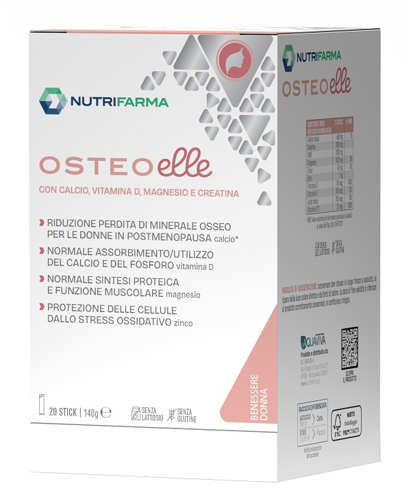 Nutrifarma Osteoelle Integratore alimentare per le ossa delle donne in menopausa, 20 stick — confronto prezzi