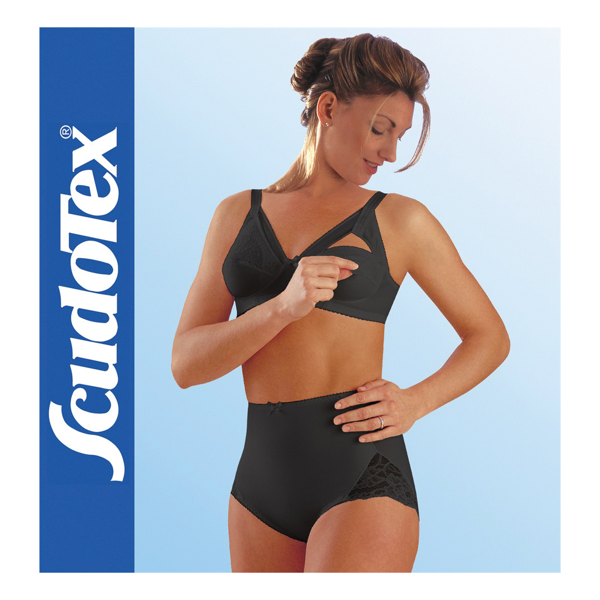Scudotex guaina elegant cotton pizzo nero 2