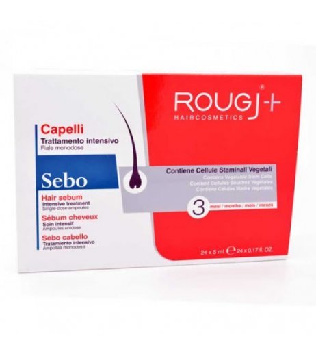 Rougj+ Sebo Lozione Capillare Sebo-Normalizzante e Dermopurificante 24 Fiale da 5 ml - Rougj