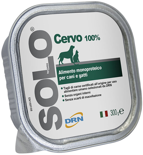 Solo Cervo Alimento Umido Monoproteico Ipoallergenico Cani e Gatti 300 g
