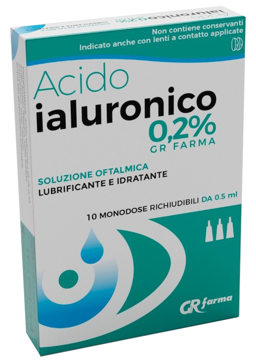 Soluzione Oftalmica Lubrificante E Idratante Acido Ialuronico 0,2% 10 Monodose Richiudibili Da 0,5 Ml 10x0,5 ml