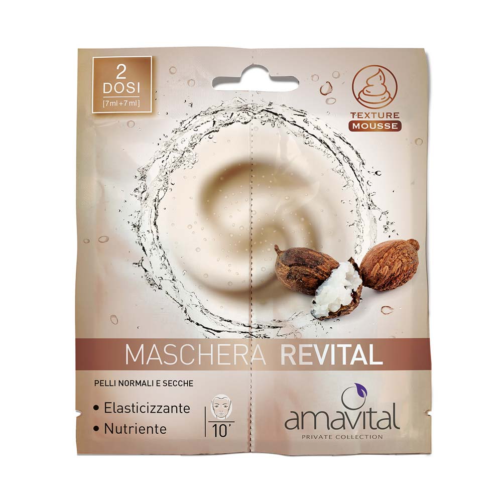 Oficine Cleman Amavital - Revital Maschera Viso pelle Normale e Secca, 2 x 7ml