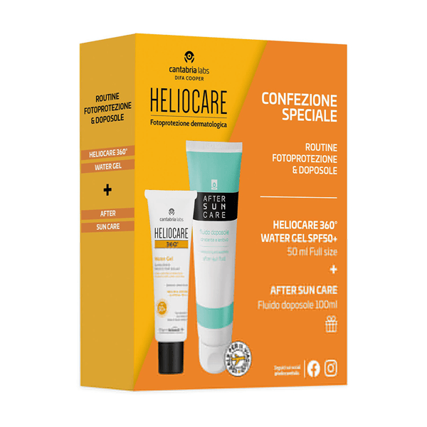 Heliocare 360 Kit Water Gel SPF50 50 ml + Dopo Sole Travel Size 100 ml — confronto prezzi