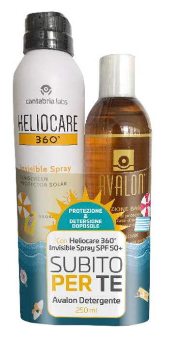 Heliocare invisible spray spf50+ 200 ml + avalon detergente fluido 250 ml