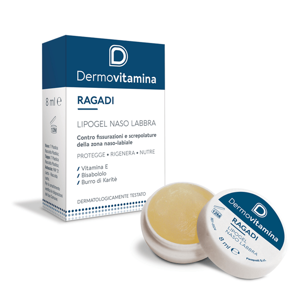 Dermovitamina Ragadi Naso Labbra Balsamo Lipogel Riparatore 8 ml