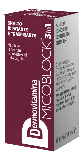 Dermovitamina Micoblock® 3 in 1 Smalto Idratante e Traspirante Bordeaux 5 ml per unghie