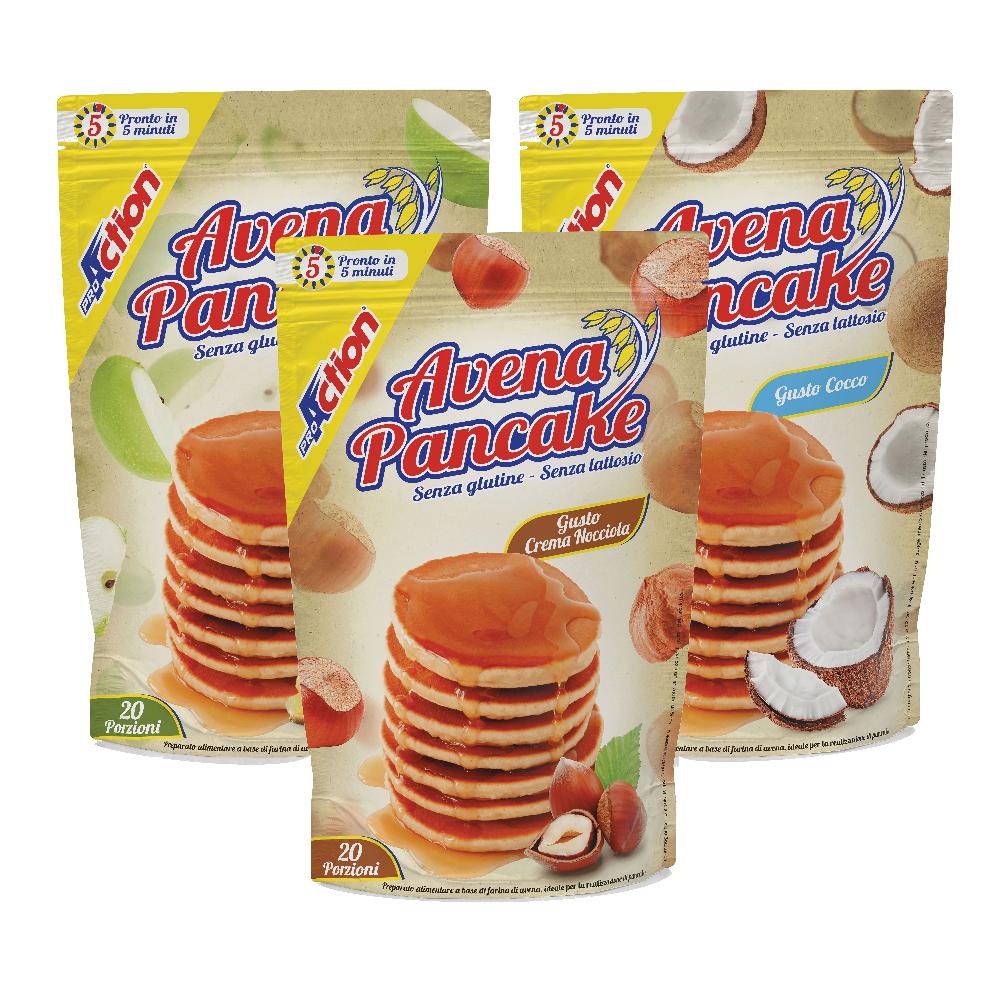 ProAction Avena Pancake Preparato Gusto Crema Nocciola 20 porzioni
