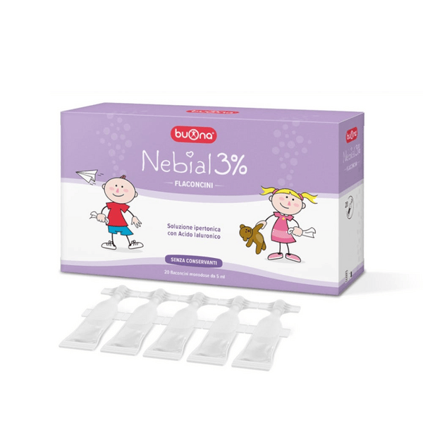 Buona Nebial 3% Flaconcini Nasale Decongestionante per Bambini 20 Flaconcini