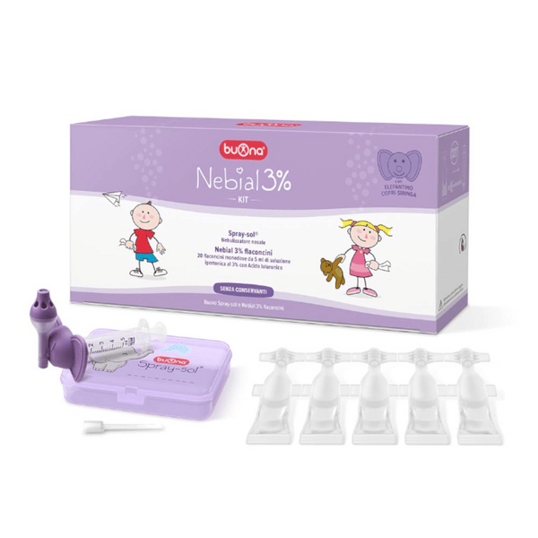Buona Nebial 3% Kit Decongestionante Nasale per Lattanti, Bambini e Adulti