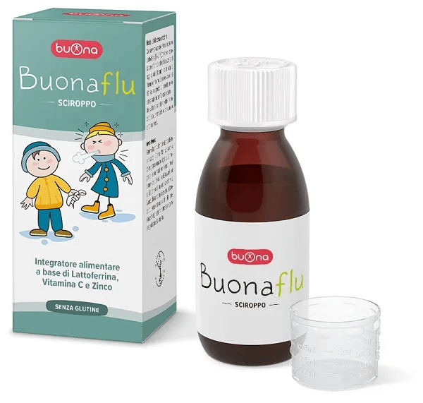 Buona Buonaflu Sciroppo 100 ml Integratore per Supporto difese immunitarie per bambini e lattanti