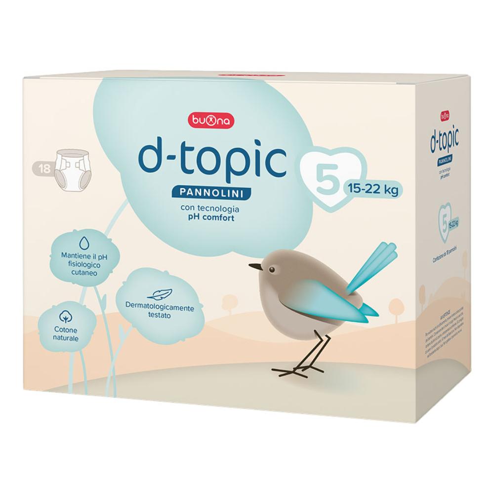 Buona D-Topic Pannolini Taglia 5 18 Pannolini Protezione e comfort per la pelle delicata — confronto prezzi