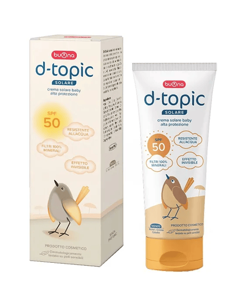 Buona D-Topic Solare Bambini 100 ml Protezione UVA/UVB con filtri minerali resistente all?acqua