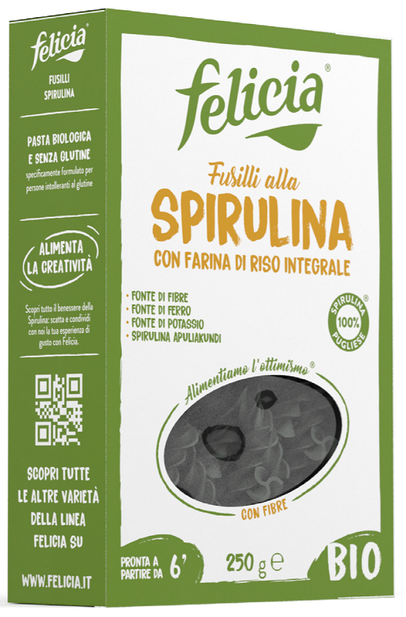 Fusilli alla Spirulina Senza Glutine - Pasta Felicia 250 g
