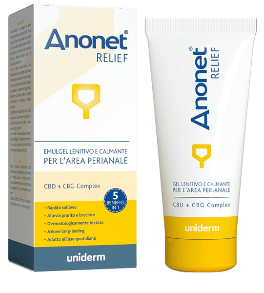 Anonet Relief Emulgel Lenitivo e Calmante per Prurito, Bruciore e Fastidio dell'Area Perianale 25ml