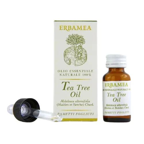 Erbamea Tea Tree Oil Olio Essenziale Biologico Utile per Respirazione e Uso Topico 10ml