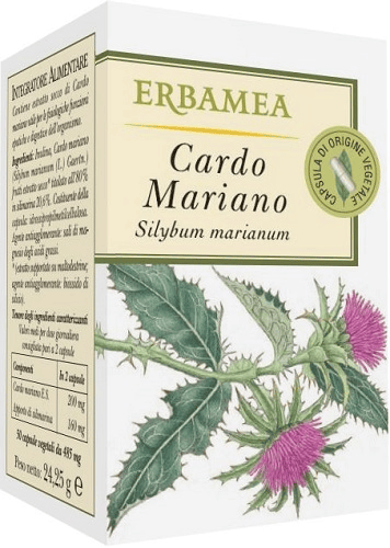Erbamea Cardo Mariano Integratore Epatico e Digestivo 50 Capsule Vegetali