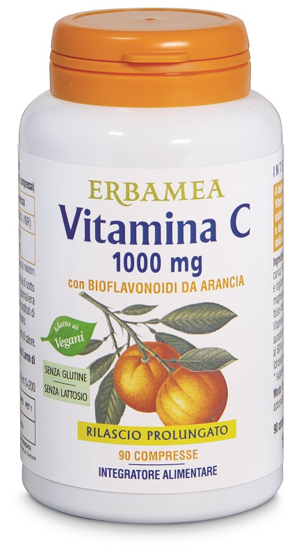 Erbamea Vitamina C 1000 mg Integratore per Difese Immunitarie e Stanchezza 90 Compresse