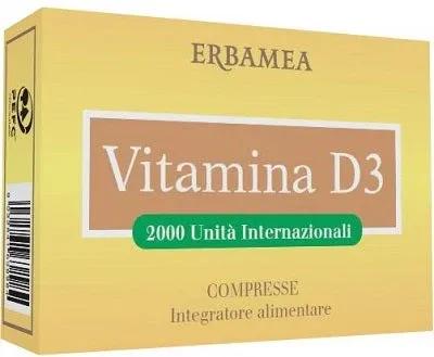 Erbamea Vitamina D3 Integratore Alimentare per Ossa Sistema Immunitario 90 Compresse