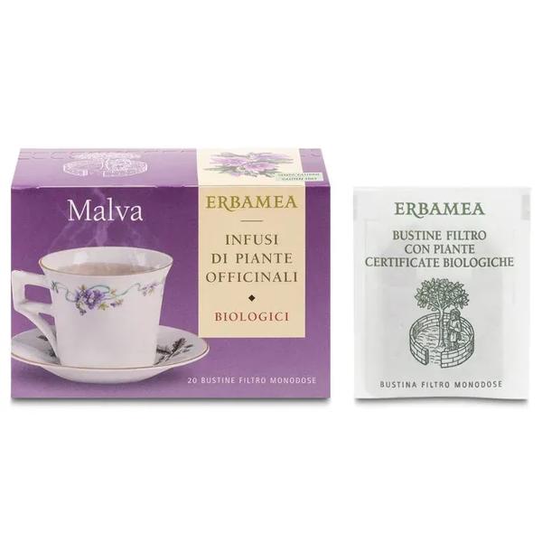 Erbamea Malva Bio Infuso Foglie di Malva Emolliente 20 Bustine