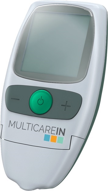 Multicare-in Dispositivo Per L'autocontrollo Di Colesterolo Trigliceridi E Glucosio Con 5 Striscete Reattive + 5 Lancette Pungidito