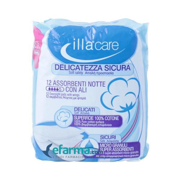 Illa Care Assorbenti Notte Ipoallergenici Con Ali 12 Pezzi