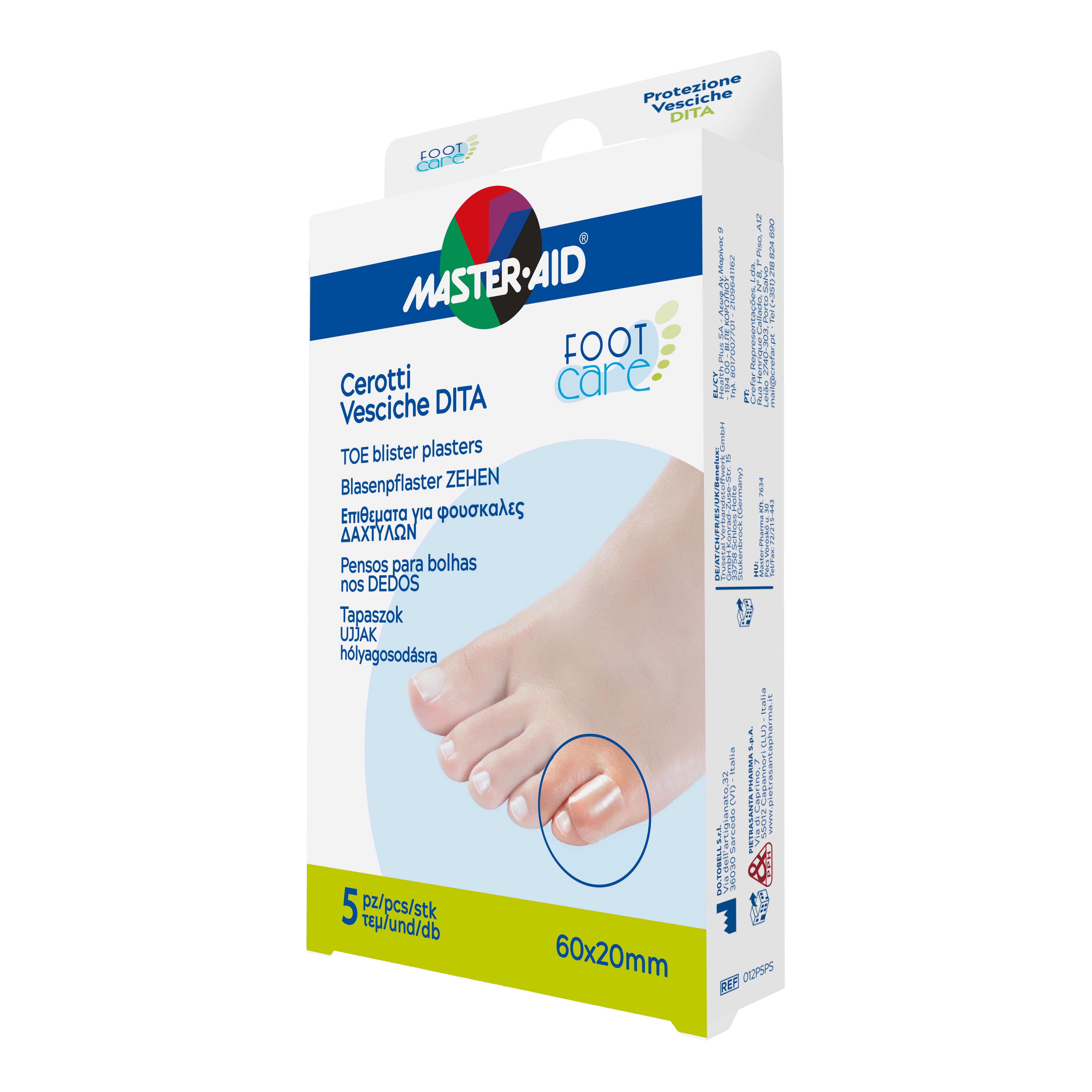 Master-Aid Foot Care - Protezione Adesiva per Vesciche, 5 cerotti