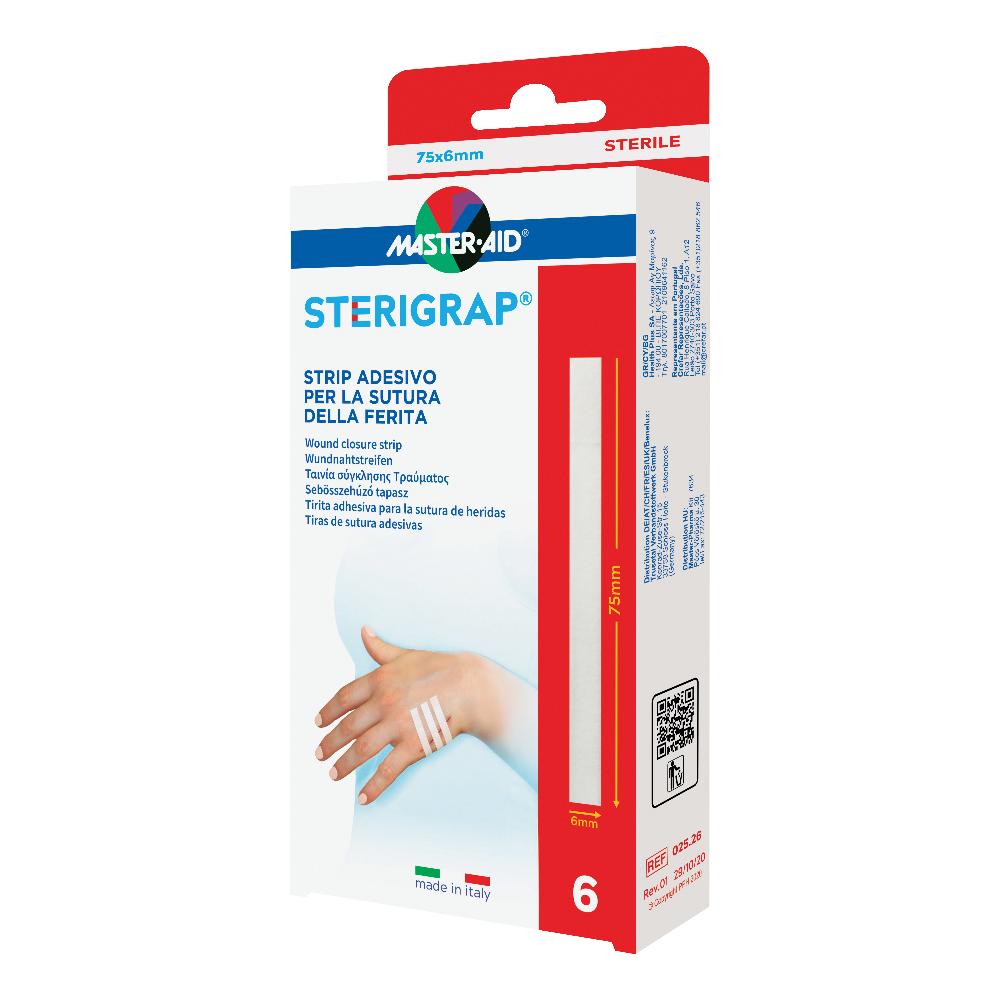 Master-Aid Sterigrap Strip Adesivo Sutura Ferite 75x6 mm 6 pz Cerotto