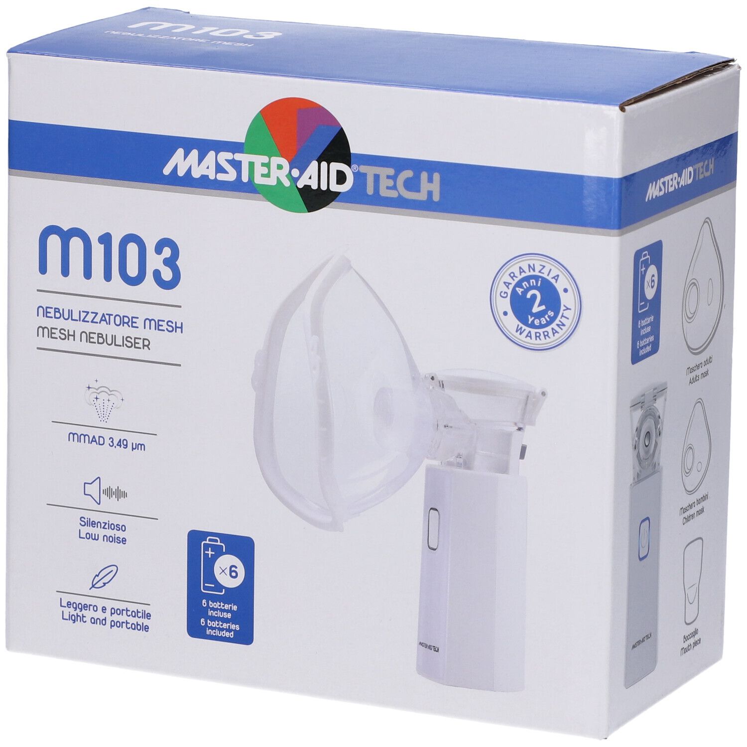 Master-Aid M103 Nebulizzatore Ultrasuoni Aerosol Tecnologia Mesh 1 pz