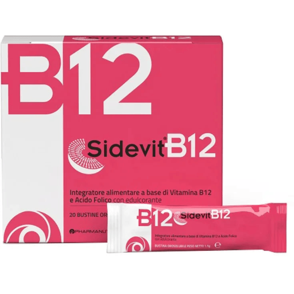 Sidevit B12 Integratore di Vitamina B12 e Acido Folico 20 Stick
