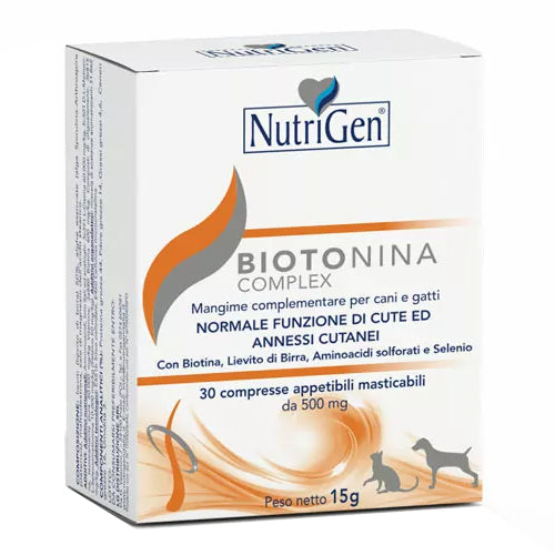 Nutrigen Biotonina Complex Mangime Complementare Per Cute Cani/Gatti 30 Tavolette
