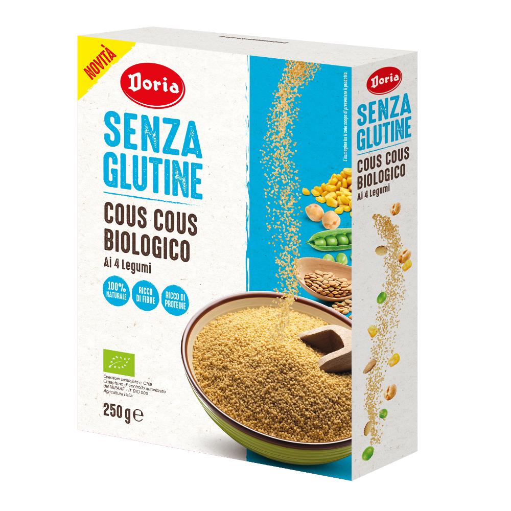 Doria Cous Cous Biologico ai 4 Legumi Senza Glutine, 250g