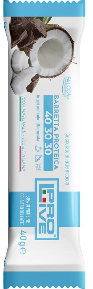 ProLive 40 30 30 Barretta proteica gusto cioccolato al latte e cocco 40 g